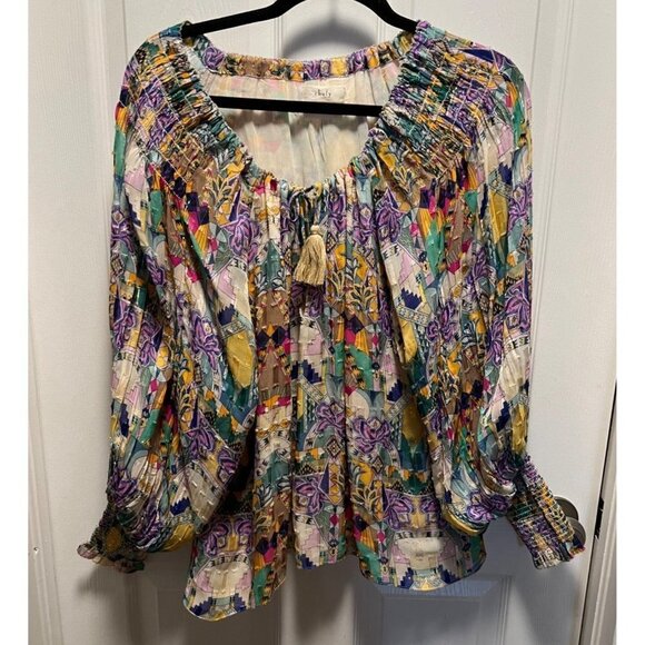 Chufy | Inka Tasseled‎ Blouse Multicolor Sz S - Picture 3 of 10